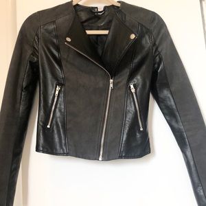 Faux suede and leather jacket